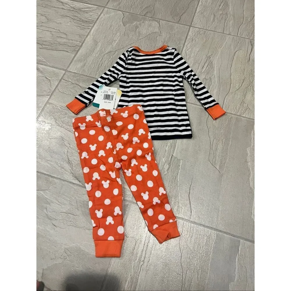 Disney Minnie Mouse Boo Halloween 2pc Jammy Set Girls Size 0-3 Month NEW